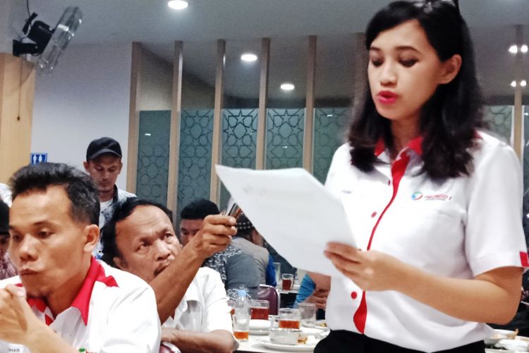 Fiona Sari Utami, VP Public Relations Pelindo 1 saat memberikan keterangan pers, Rabu (26/12/2018)