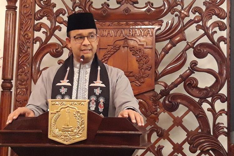 Gubernur DKI Jakarta Anies Baswedan di Balairung, Balai Kota, Jumat (2/8/2019)