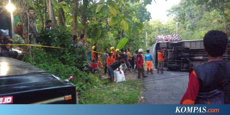 Bus Pariwisata Terguling di Yogyakarta, 35 Penumpang Jadi Korban