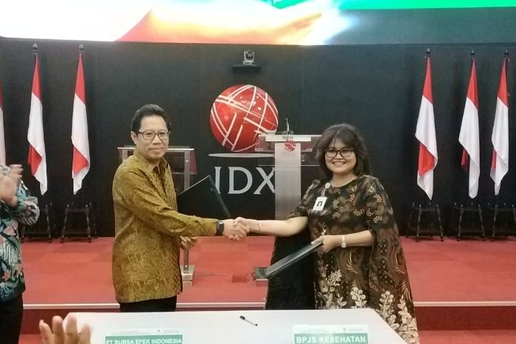 Penandatanganan Nota Kesepahaman antara BPJS Kesehatan dengan Bursa Efek Indonesia di Jakarta, Rabu (15/5/2019)