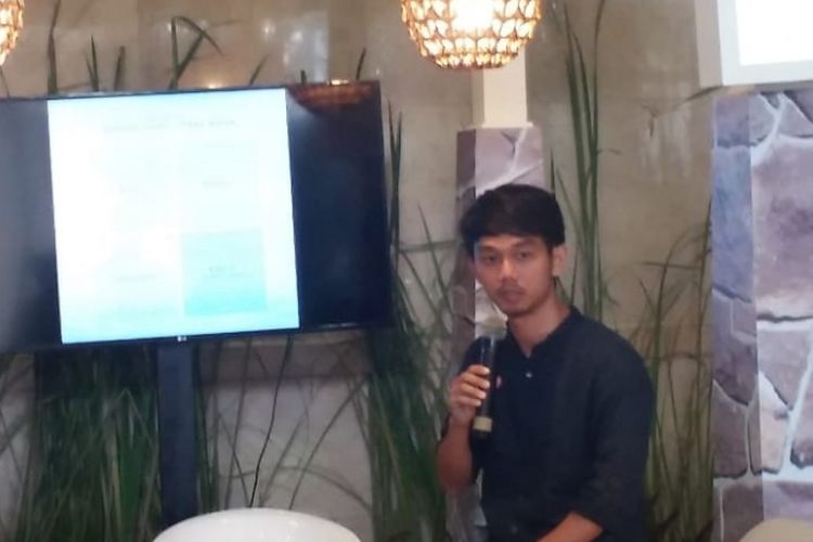 Estevantra Sunandijaya memaparkan konsep Kampung SAYA dalam diskusi Housing Talks, di Jakarta, Kamis (27/9/2018).