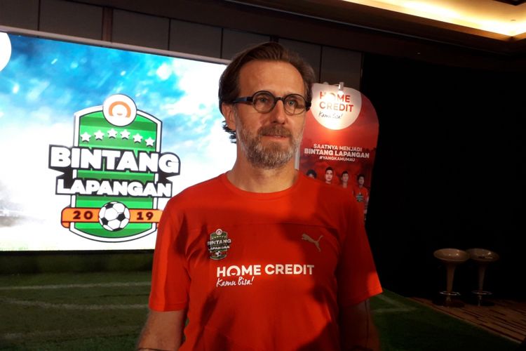 Mantan pemain tim nasional Ceko, Karel Poborsky saat menghadiri sebuah acara di Jakarta, Kamis (7/2/2019)