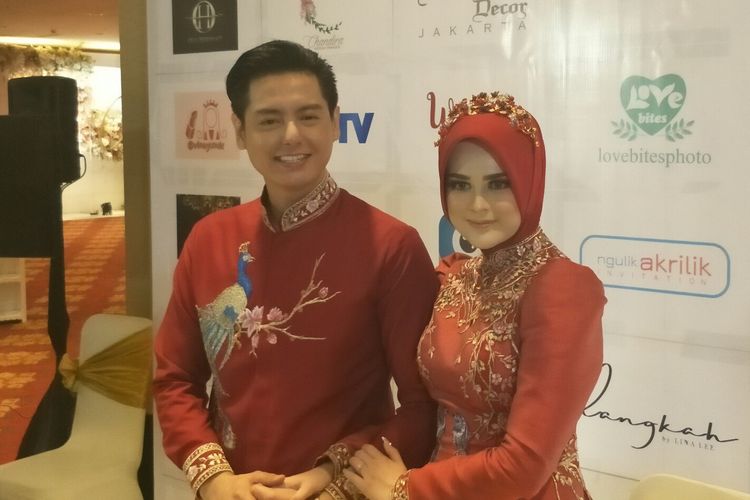 Roger Danuarta dan Cut Meyriska jelang resepsi pernikahan di Ritz Carlton, SCBD, Jakarta Selatan, Minggu (25/8/2019).
