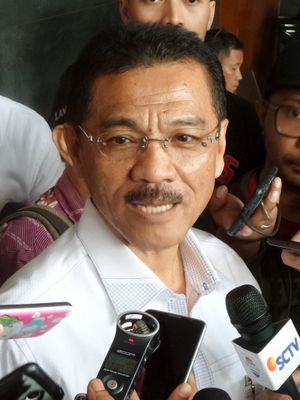 Mantan Menteri Dalam Negeri, Gamawan Fauzi, di Pengadilan Tipikor Jakarta, Senin (9/10/2017).