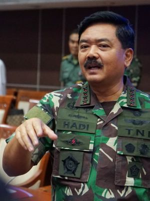 Panglima TNI Marsekal Hadi Tjahjanto di Gedung Nusantara II, Kompleks Parlemen, Senayan, Jakarta, Kamis (24/5/2018) malam.
