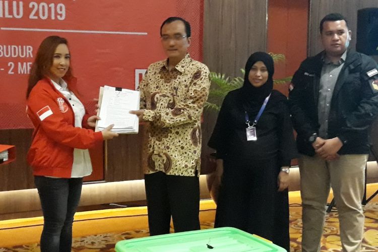 PKPI Serahkan Laporan Dana Kampanye di Hotel Borobudur, Jakarta Pusat, Rabu (1/5/2019).