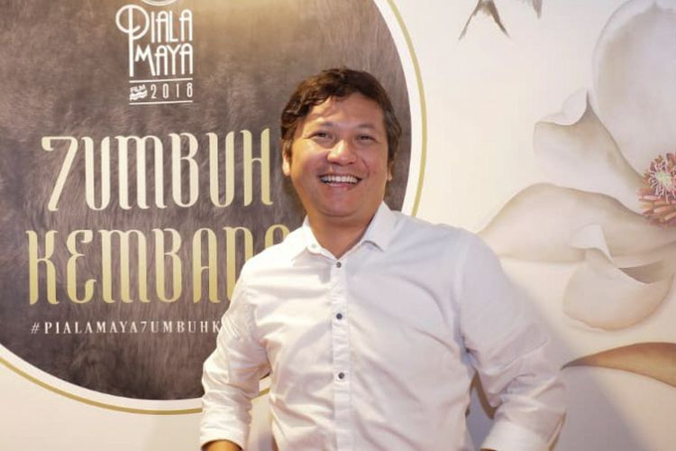 Artis peran Gading Marten saat ditemui di Malam Penghargaan Piala Maya 7 di Wyndham Casablanca Hotel, Jakarta Selatan, Sabtu (19/1/2019).