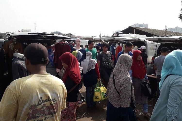 Suasana lokasi baru Pasar Tasik di Jalan Cideng Timur Raya, Jakarta Pusat pada Kamis (12/4/2018).
