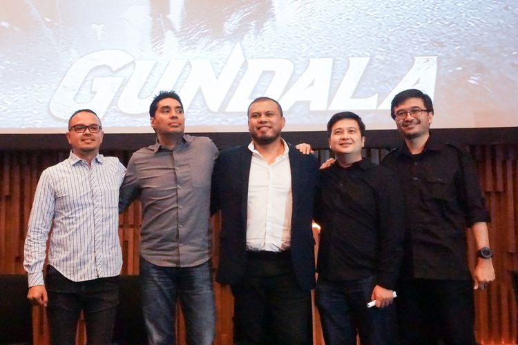 Suasana jumpa pers film Gundala di SCTV Tower, Senayan, Jakarta Pusat, Rabu (4/4/2018).