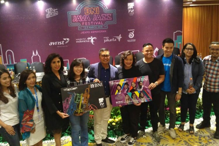 Pihak penyelenggara Java Jazz Festival bersama para stake holder dalam jumpa pers di Hotel Borobudur, Jakarta Pusat, Rabu (27/2/2019).