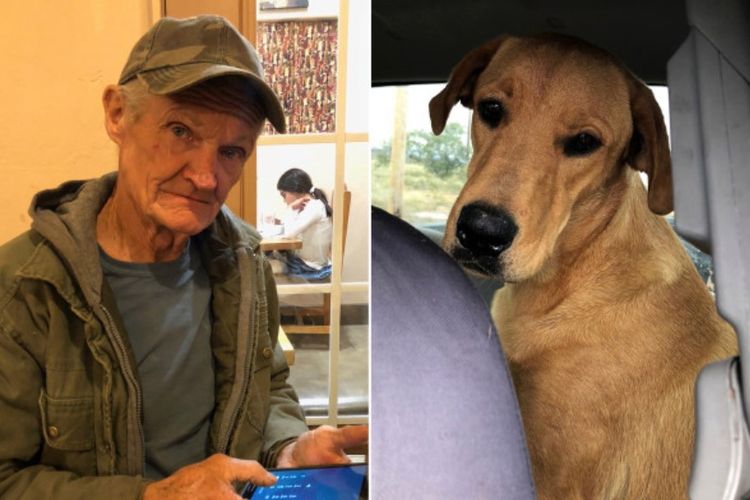 Sonny Gilligan (74) dan anjing peliharaannya yang bernama Charlie.