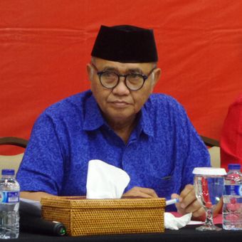 Ketua KPK Agus Rahardjo dalam konferensi pers Kinerja KPK Tahun 2017 di Gedung KPK, Jakarta, Rabu (27/12/2017)