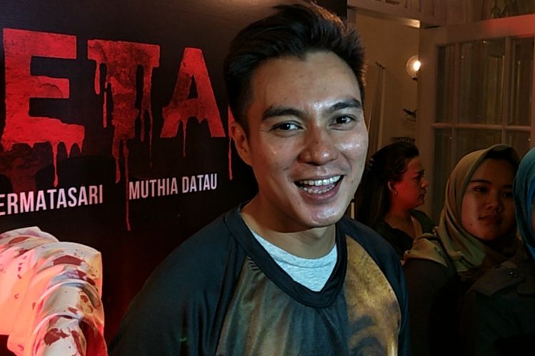 Baim Wong dalam wawancara di sela gala premier film Titisan Setan di XXI Metropole, Jakarta Pusat, Senin (5/3/2018) malam.