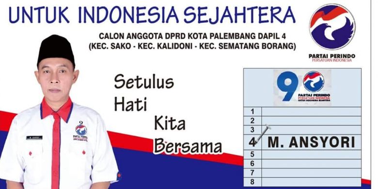 M Ansyori salah satu Caleg Dapil 4 Palembang yang masih berstatus sebagai kepala sekolah SMP Negeri 3 Palembang.