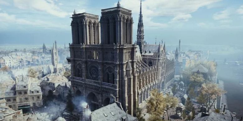 Katedral Notre Dame dalam game Assassins Creed