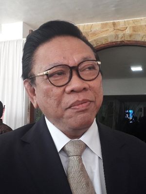 Ketua Dewan Pakar Partai Golkar Agung Laksono di Kampus IPDN Cilandak Timur, Jakarta Selatan, Selasa (23/7/2019).