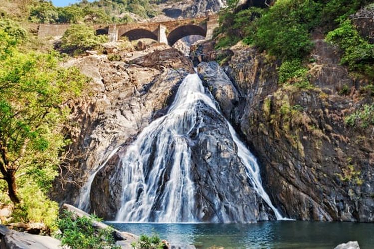 Air Terjun Dudhsagar di India.