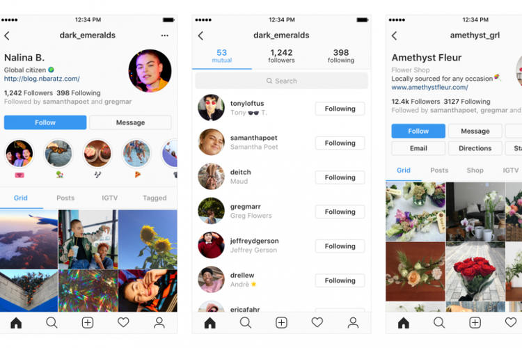 Tampilan profil Instagram yang baru