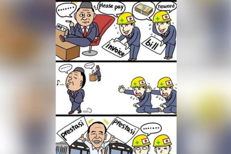 Komikus Onan Hiroshi menyindir pemerintah Indonesia terkait hutang MRT kepada Jepang