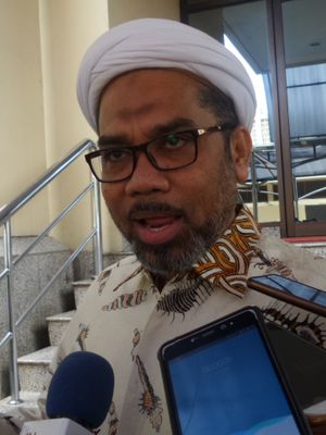 Politisi Partai Golkar Ali Mochtar Ngabalin saat ditemui di Mabes Polri, Jakarta, Kamis (23/11/2017).