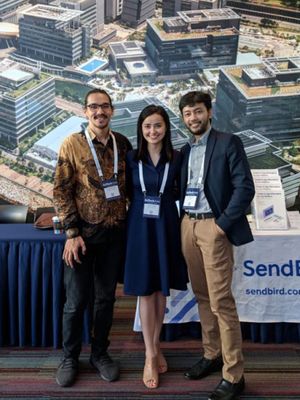 Tiga dari 4 perwakilan Indonesia di ajang EdTech 2018: Gerald Sebastian (Kok Bisa), Talitha Amalia (Solve Education), Sabda PS (Zenius).