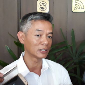 Komisioner KPU Wahyu Setiawan di Hotel Sultan, Jakarta Pusat, Selasa (12/3/2019).