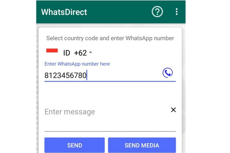 Setelah mengetikan nomor tujuan, ketik isi pesan lalu pilih send atau kirim.