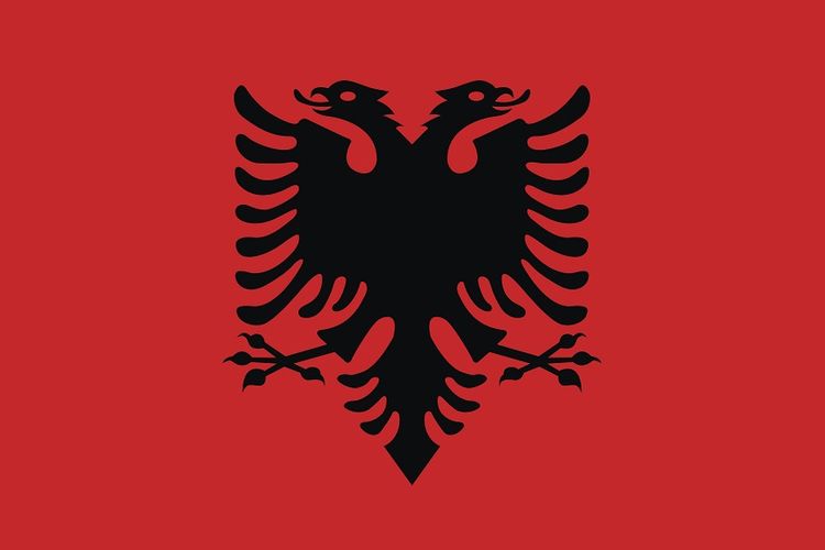 Ilustrasi Bendera Albania.