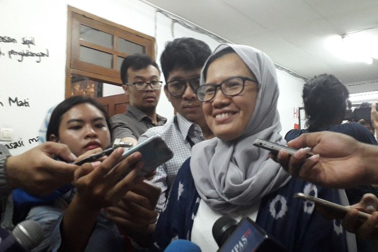 Koordinator KontraS Yati Andriani dalam konferensi pers di Kantor KontraS, Selasa (20/8/2019).