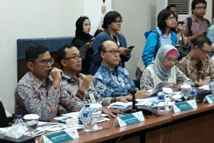 Paparan kinerja keuangan PT Garuda Indonesia (Persero) Tbk di Jakarta, Senin (26/2/2018).