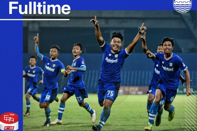 Para pemain Persib Bandung U-16 yang menjadi juara Elite Pro Academy Liga 1 U-16 2018.
