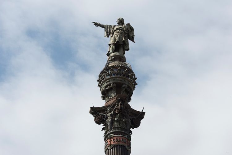 Monumen Christopher Colombus di Barcelona, Spanyol. (AFP/Josep Lago)