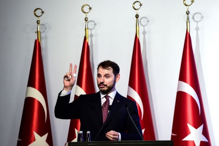 Menteri Keuangan Turki Berat Albayrak. (AFP/Yasin Akgul)