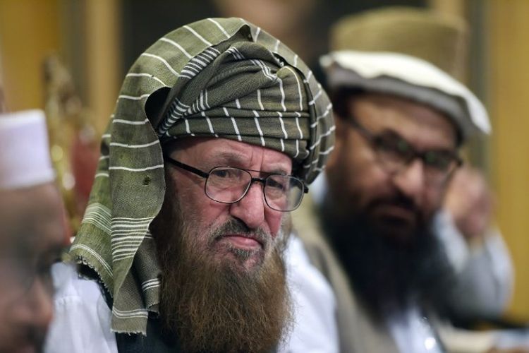 Maulana Sami Ul-Haq, ulama Pakistan berjuluk Bapak Taliban. Foto ini diambil pada 23 Agustus 2017. (AFP/Aamir Qureshi).