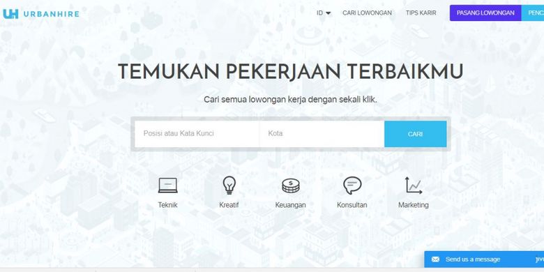 Tampilan Urbanhire.com, 12 Agustus 2017.