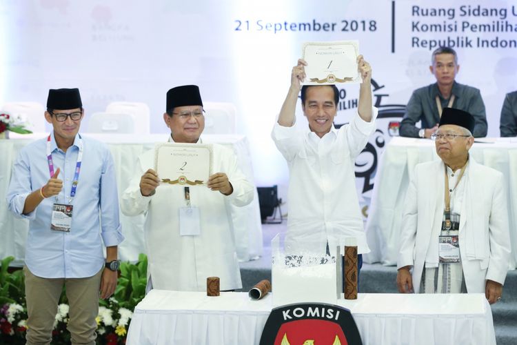 Pengundian dan penetapan nomor urut capres-cawapres pada Pilpres 2019.