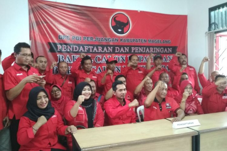 Pengurus dan Kader DPC PDIP Kabupaten Magelang, Senin (7/8/2017).