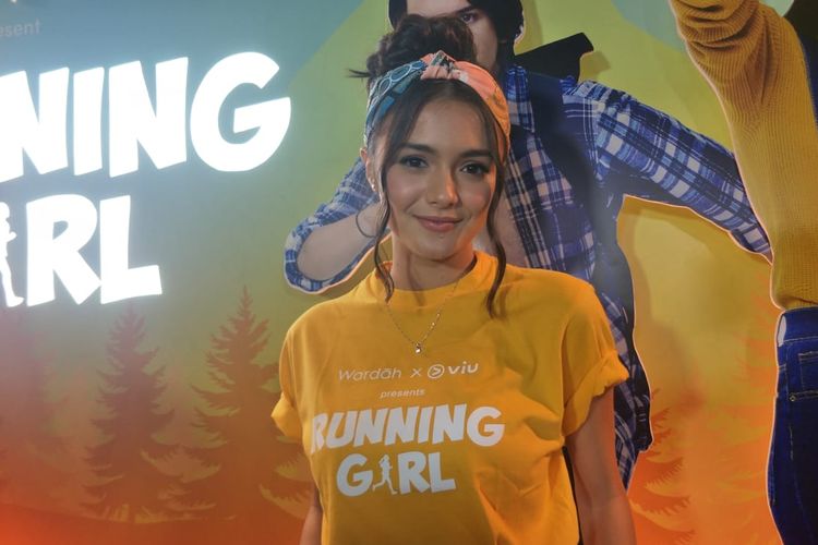 Amanda Rawles saat ditemui saat jumpa pers serial pendek Running Girl di CGV Grand Indonesia, Jakarta Pusat, Selasa (19/3/2019).