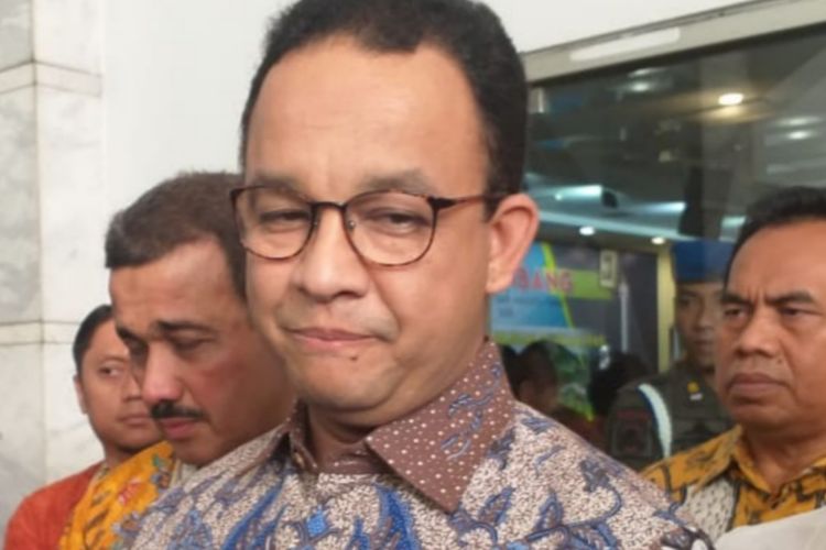 Gubernur DKI Jakarta Anies Baswedan di Kantor Wali Kota Jakarta Timur, Kamis (28/3/2019).