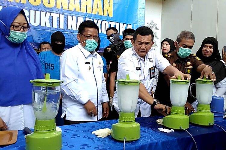 BNNP melakukan pemusnahan 23 kilogram sabu hasil penangkapan di Kabupaten Aceh Timur, pada April 2018 lalu. 
