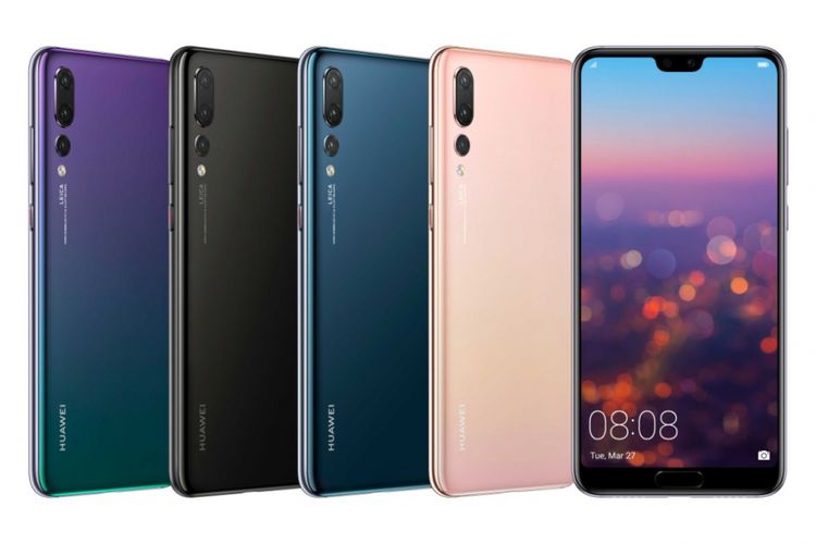 Huawei P20 Pro dengan pilihan empat macam warna.