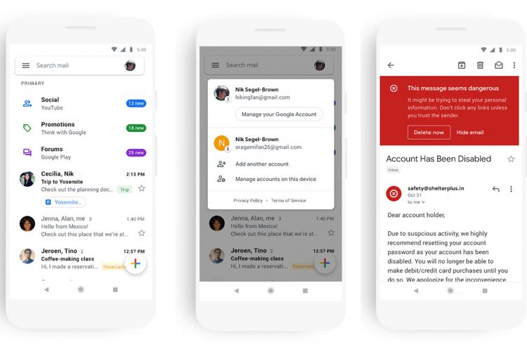 Google Rombak Tampilan Aplikasi Gmail Jadi Serba Putih - Tekno Kompas.com