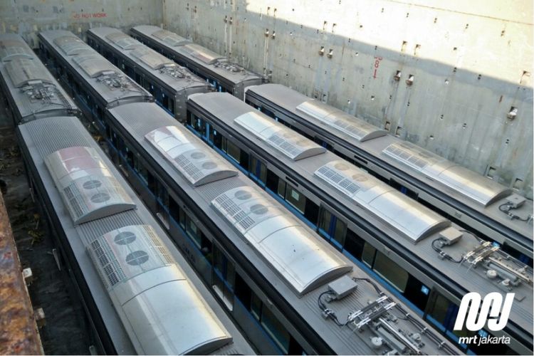 Dua rangkaian kereta MRT Jakarta telah tiba, Rabu (4/4/2018)