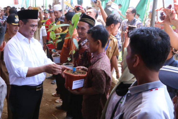 Kementerian Pertanian mencanangkan tanam jagung perdana di Kabupaten Pringsewu, Lampung, Selasa (4/9/2018) dengan melibatkan beberapa pesantren Nahdlatul Ulama. 