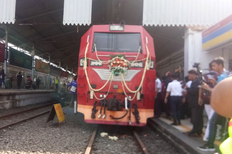PT KAI meluncurkan KA Pangrango tambahan relasi Bogor-Sukabumi jelang mudik lebaran 2019 di Stasiun Bogor, Selasa (14/5/2019).