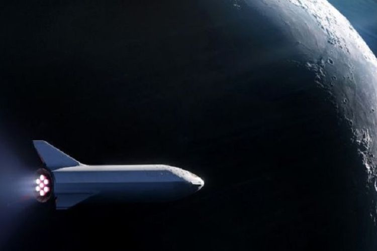 Menurut rencana perjalanan ke Bulan akan menggunakan wahana BFR dari Space X, perusahaan milik Elon Musk.