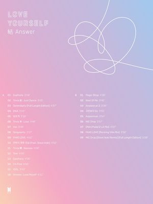 Daftar lagu dari album Love Yourself: Answer milik BTS