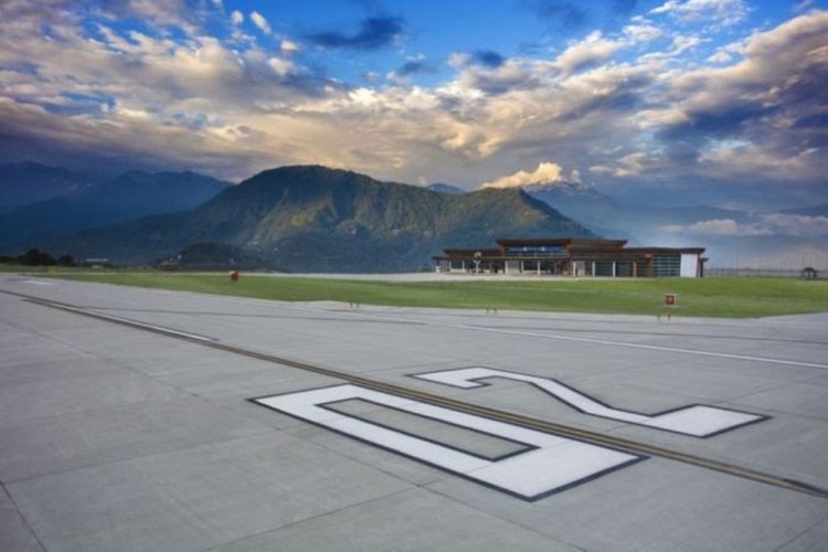 Landasan Bandara Sikkim, di India.