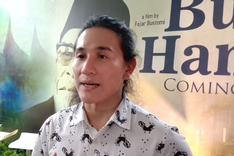 Vino G Bastian menghadiri jumpa pers film Buya Hamka di kantor Falcon Pictures, Duren Tiga, Jakarta Selatan, Senin (25/3/2019).