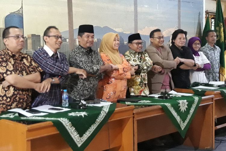 Koalisi Masyrakat Sipil Pemantau Pemilu di Gedung PP Muhammadiyah, Jakarta, Minggu (21/4/2019).